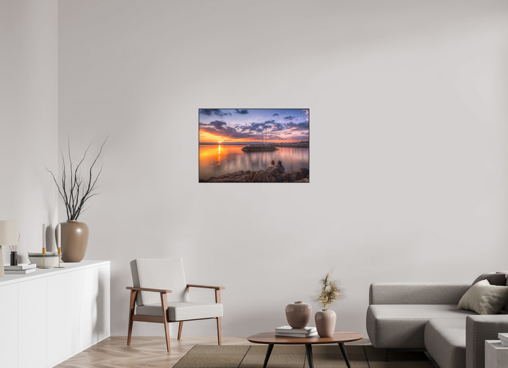 90 x 60 cm, Aluminum Floater-Framed Fuji Print on Alu-Dibond Dusk's Golden Symphony