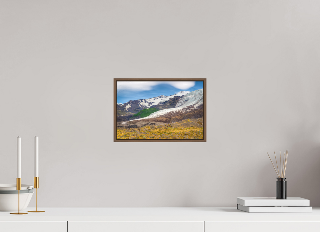 30 x 20 cm, Wood Floater-Framed Fuji Print on Alu-Dibond Four Seasons Glacier