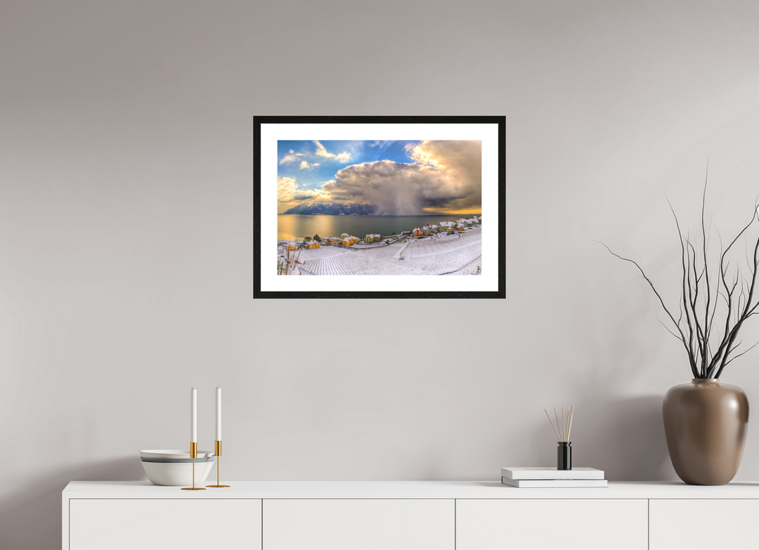 60 x 40 cm, Wood Framed Baryta Print with Passe-Partout Natural Show