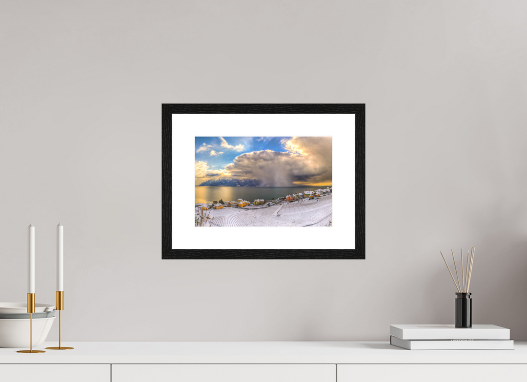 30 x 20 cm, Wood Framed Baryta Print with Passe-Partout Natural Show