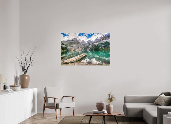 120 x 80 cm, Fine Art Baryta Print Serenity at Lake Oeschinen