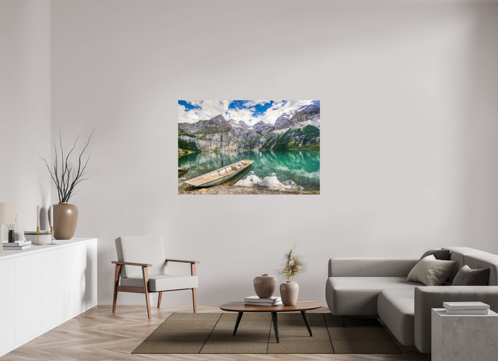 150 x 100 cm, Fine Art Baryta Print Serenity at Lake Oeschinen