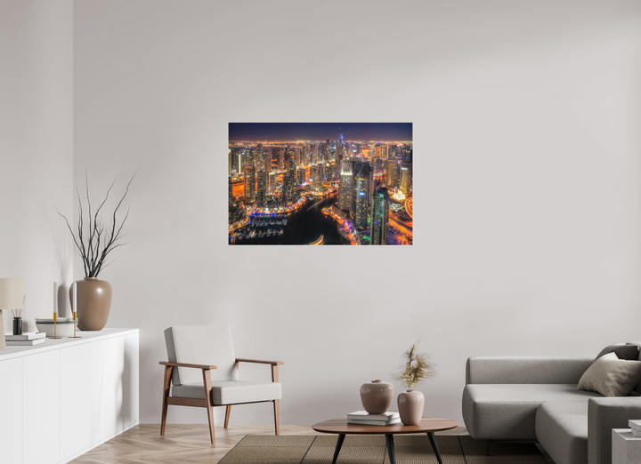 120 x 80 cm, Fuji Print Urban Glow - Dubai Marina at Night