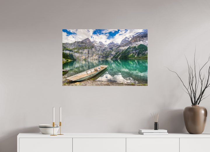 90 x 60 cm, Fine Art Baryta Print Serenity at Lake Oeschinen